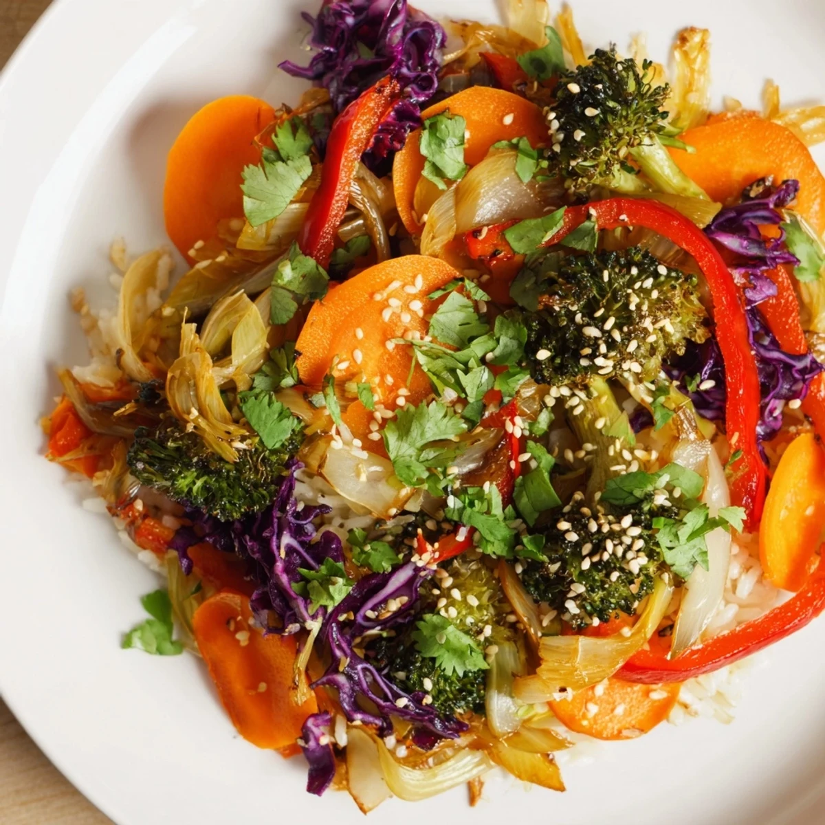 Wintergemüse Stir-Fry Reis