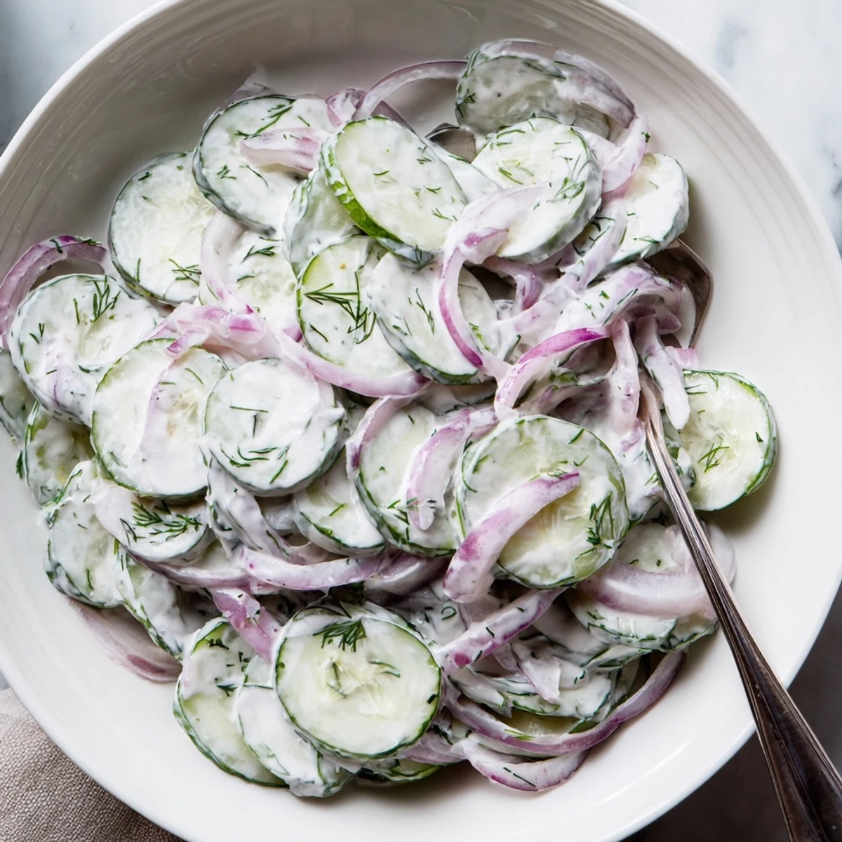 Cremiger deutscher Gurkensalat