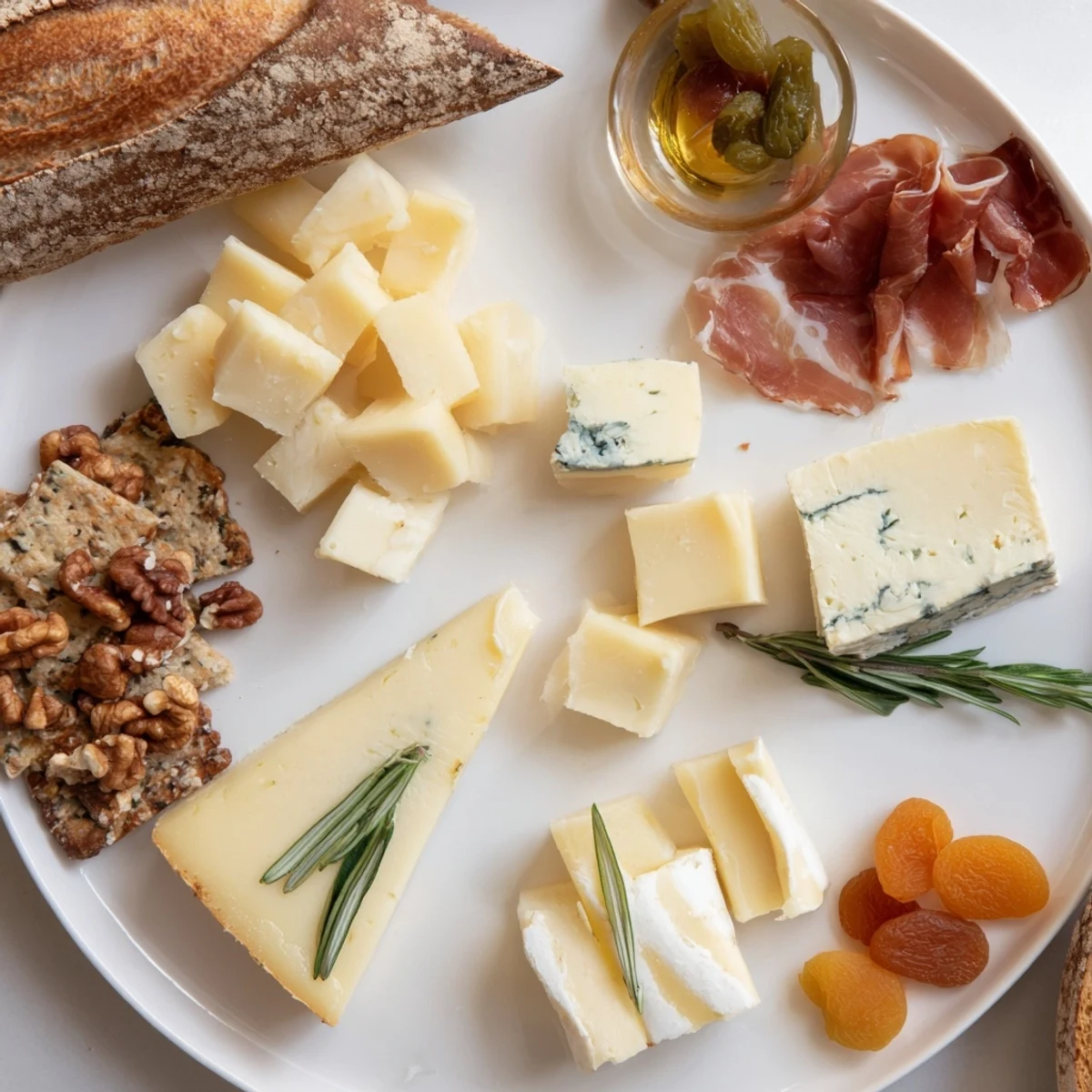 Savory Winter Mountain Cheese Platter, showcasing diverse Alpine cheeses and charcuterie on a rustic board.