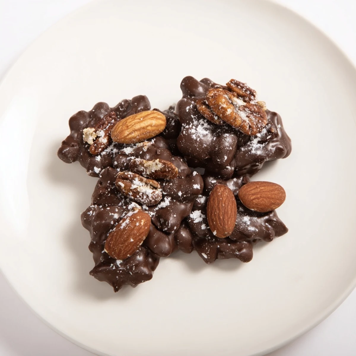 Golden-brown Pinecone Chocolate Nut Clusters, a delightful woodland-themed dessert ready to enjoy.