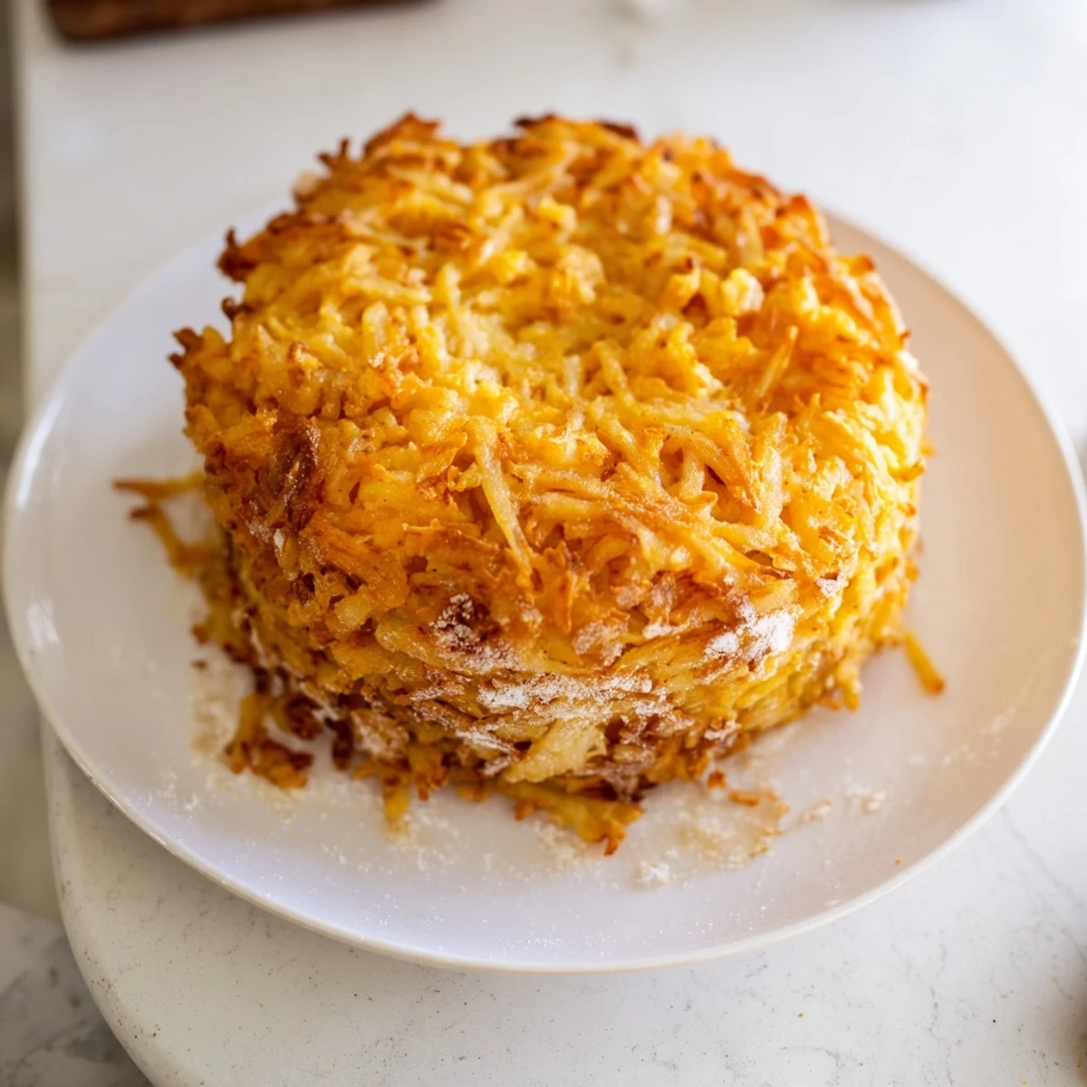 Golden, crispy Secret 4-Ingredient Mashed Potato Cakes ready to serve alongside your meal.