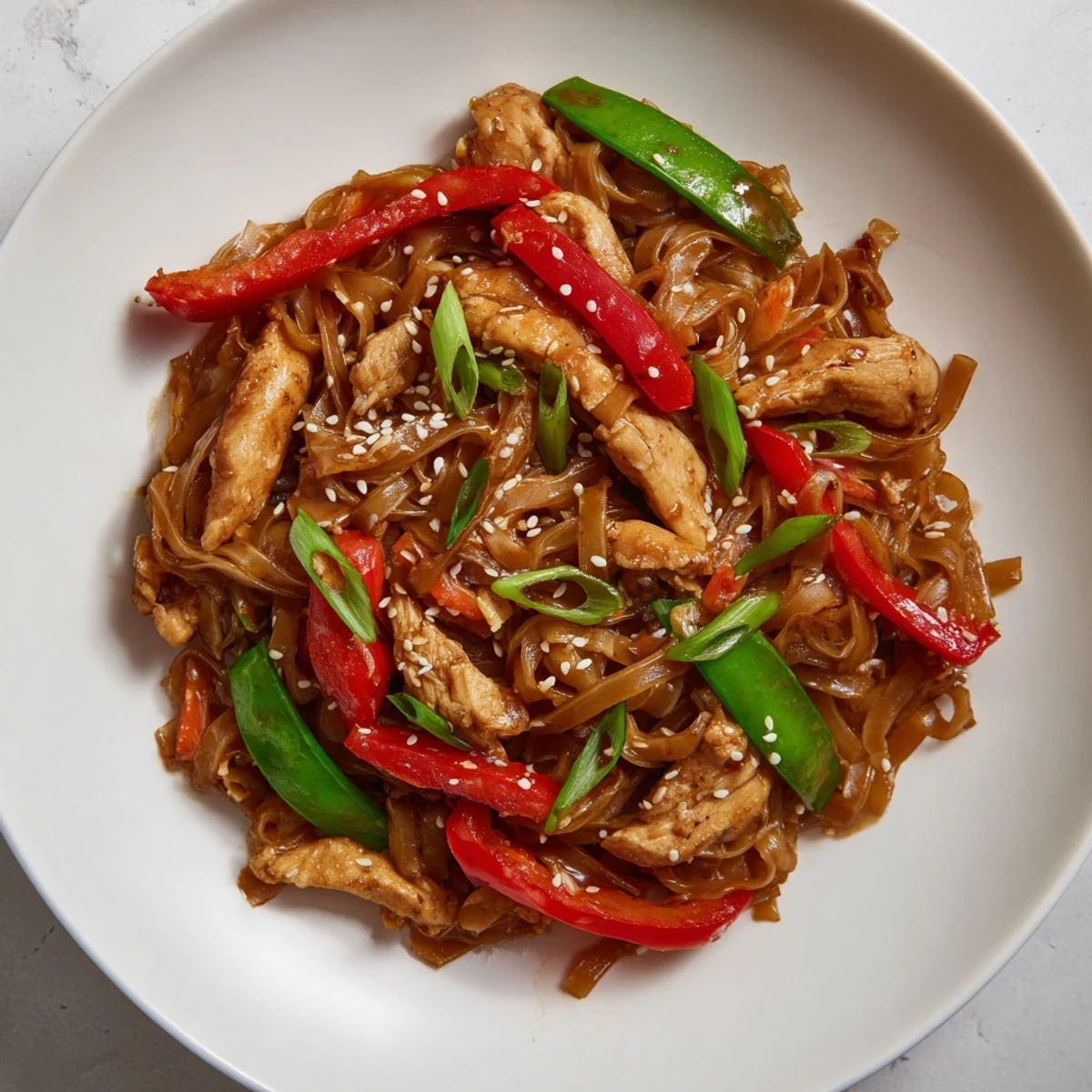 Mongolischer Huhn Reisnudeln