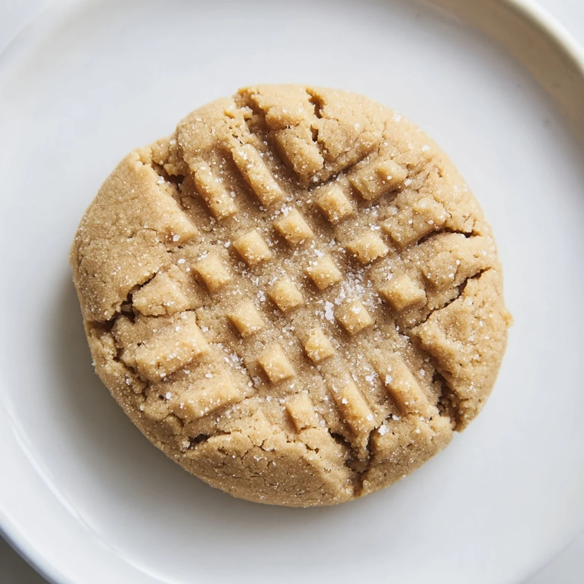 Warm, just-baked flourless peanut butter cookies, with a perfect crisscross pattern, ready to enjoy.