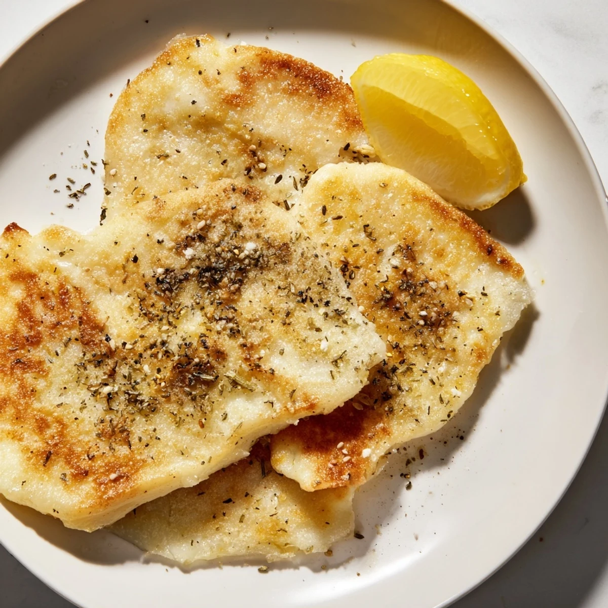 Golden, crispy Greek Saganaki cheese appetizer, fried and served hot with lemon wedges.