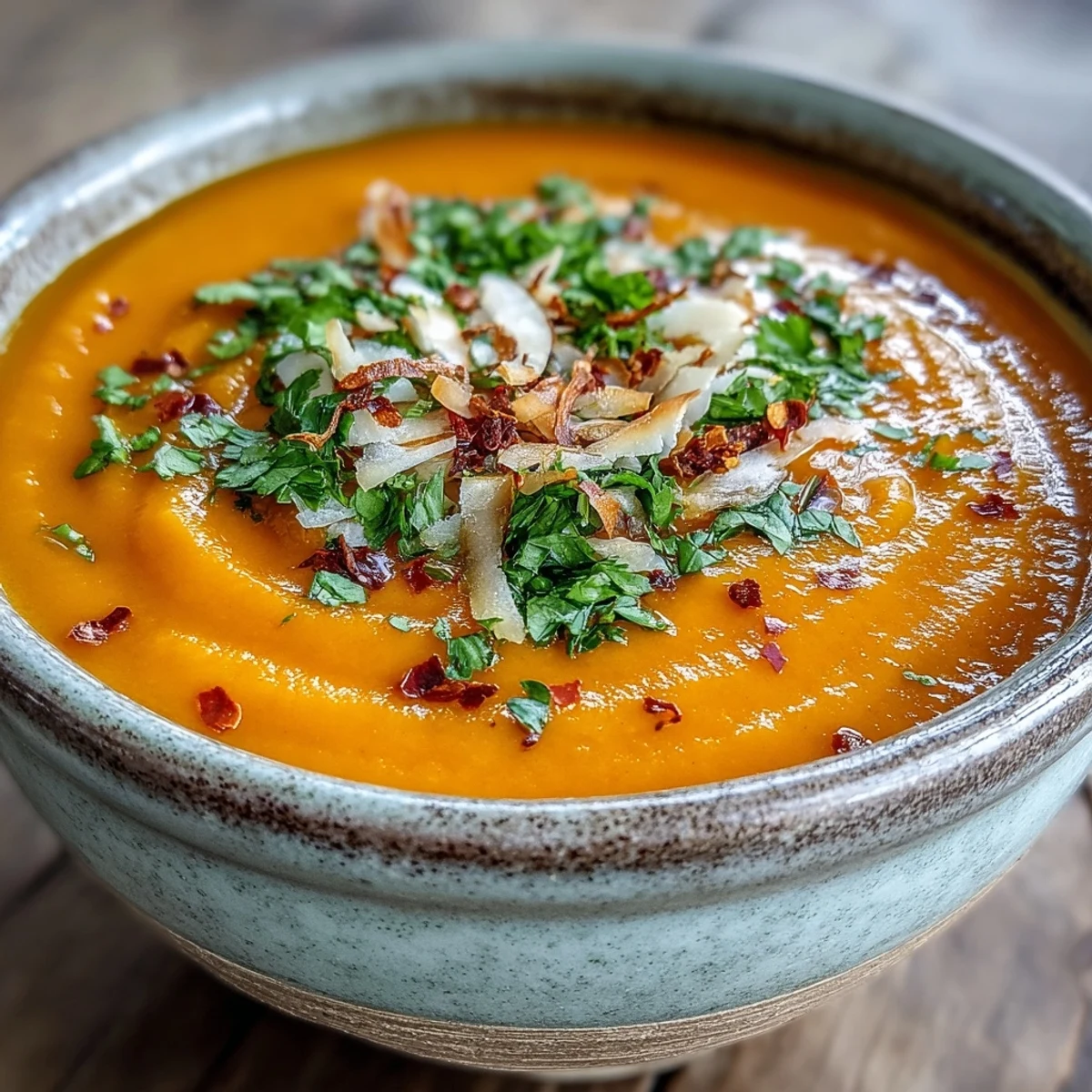 Vibrant Carrot and Coconut Soup in a white bowl, drizzled with coconut milk and lime.