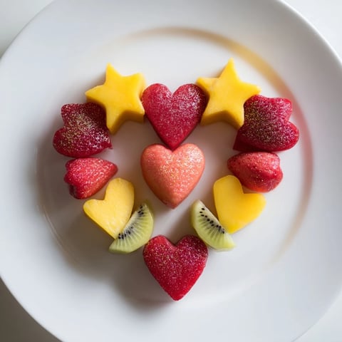 A photograph of vibrant Midnight Kiss Star & Heart Cocktail Garnishes ready to enhance festive drinks.