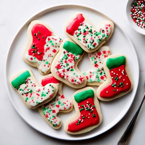 Christmas Boot-Shaped Delights, iced and sprinkled, a delightful holiday cookie assortment.