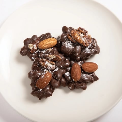 Golden-brown Pinecone Chocolate Nut Clusters, a delightful woodland-themed dessert ready to enjoy.