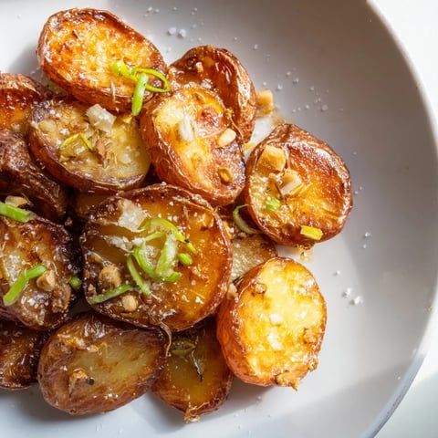 Golden-brown Smashed Green Onion Potato Bombs, crispy and glistening, ready to serve as a side.