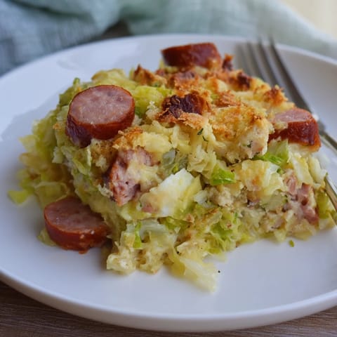 Geschmorte Kohlwurst Auflauf