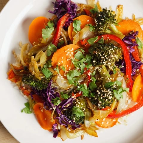 Wintergemüse Stir-Fry Reis