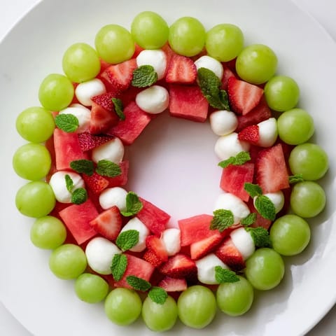 Colorful Summer Watermelon Slice platter featuring fresh watermelon, cheese, and a green grape rind.