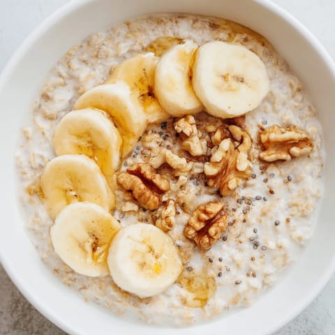 Banane Hafer warm Müslischale