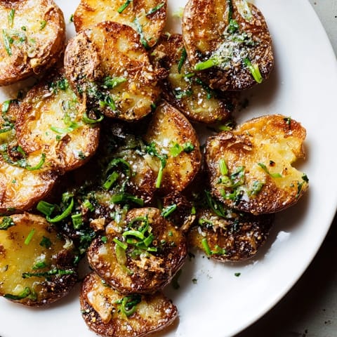 knusprige grüne zwiebel kartoffeln