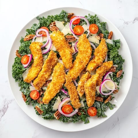 Crispy Chicken mit Kale Salat
