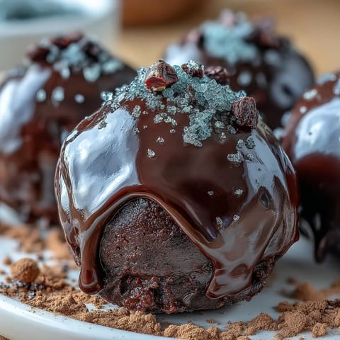 Diese cremigen Schokoladentrüffel sind nach französischer Art mit Köstlichkeiten überzogen.