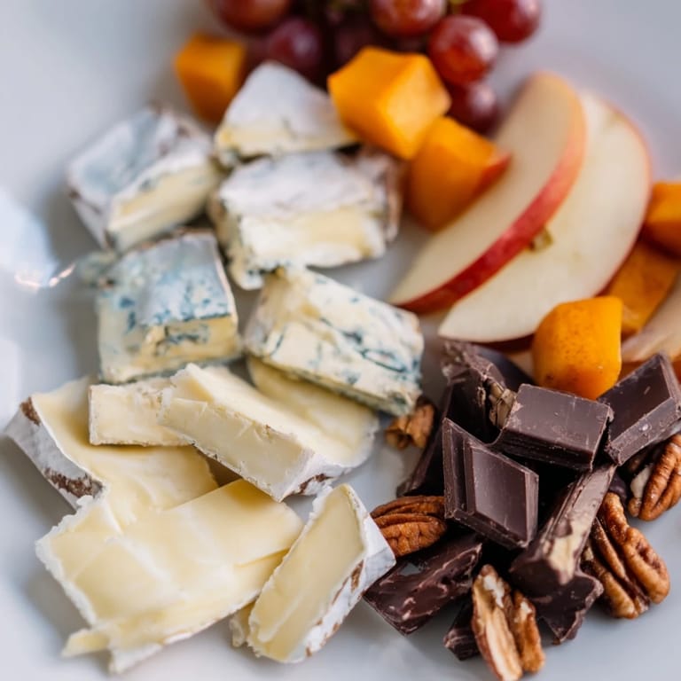This Sweet Home Charcuterie Board features a cozy arrangement of cheeses, fruits, and crackers, ready to enjoy.