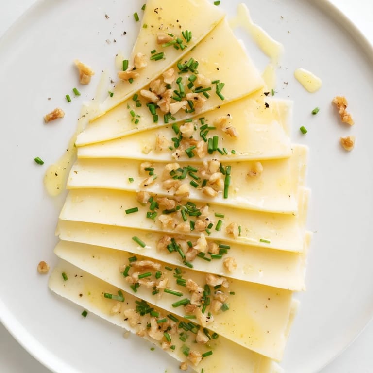 Artfully arranged Swiss cheese slices: a visually appealing and easy appetizer for gatherings.