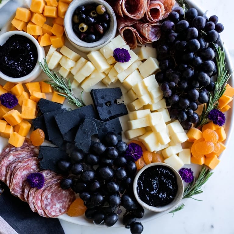 Dark charcoal cheddar and figs create the spooky outline of this delicious Ghostly Halloween Charcuterie Board.