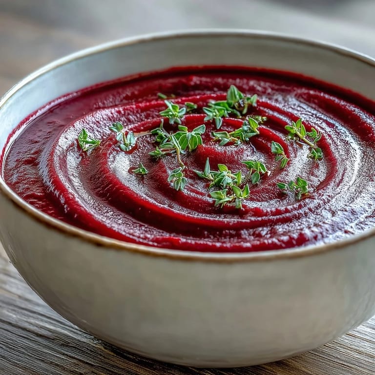 Ready in one hour, this roasted beet soup recipe blends roasted root vegetables with heavy cream and bright lemon.