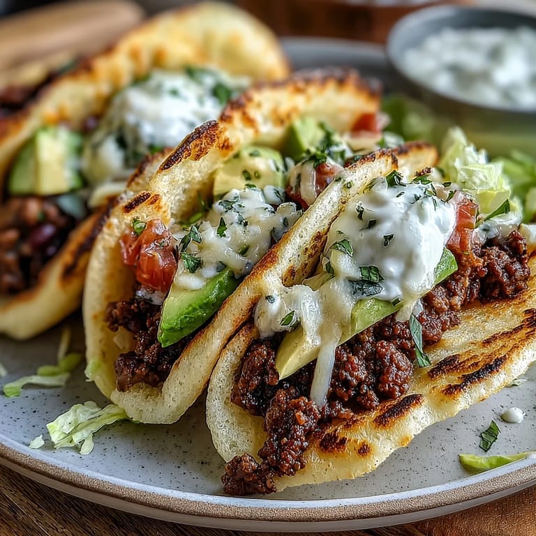 Knusprige, goldene Cloud Bread Schalen gefüllt mit saftigem Hackfleisch und pikantem Pico de Gallo, ein köstlicher Low-Carb-Twist auf traditionelle Tacos.
